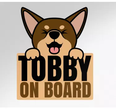 Autoaufkleber vorsicht glücklicher hund - TenStickers