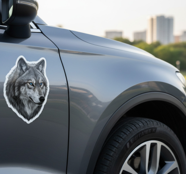Autoaufkleber wilder blauäugiger wolf - TenStickers