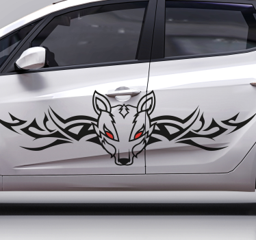 Autoaufkleber wolf tribal design - TenStickers