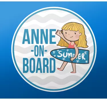 Baby Autoaufkleber Babymädchen an bord süßes Design - TenStickers