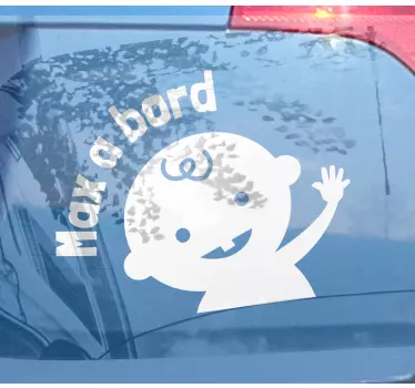 Baby Autoaufkleber Einfarbig winkendes baby mit Namen - TenStickers