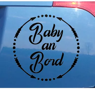 Kreis mit Pfeilen Baby on Board Aufkleber - TenStickers