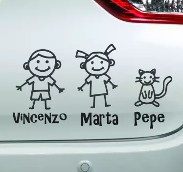 Personalisierbare Strichmännchen Baby on Board Aufkleber - TenStickers