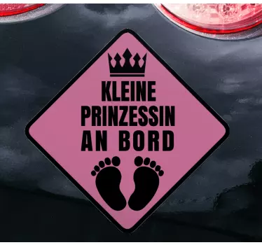 Kleine Prinzessin Baby on Board Aufkleber - TenStickers