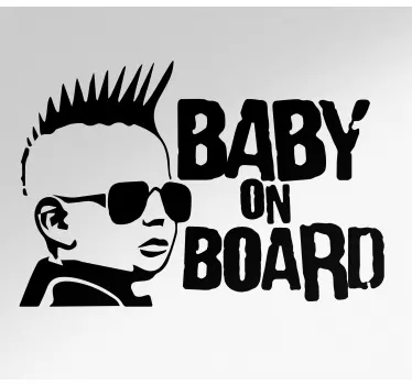 Baby on Board Aufkleber cooles babyportrait - TenStickers