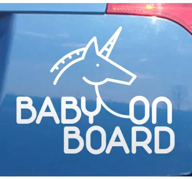 Baby on board aufkleber einhorn baby zeichen - TenStickers