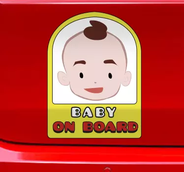 Baby on board aufkleber fröhliches babyporträt - TenStickers