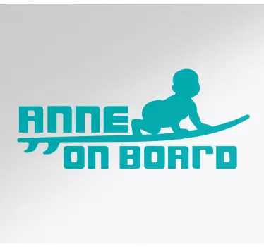 Baby on board aufkleber mit surfende silhouette - TenStickers