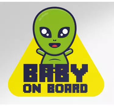 Baby on board aufkleber süßer alien charakter - TenStickers