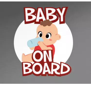 Baby on board aufkleber süßes baby mit flasche - TenStickers