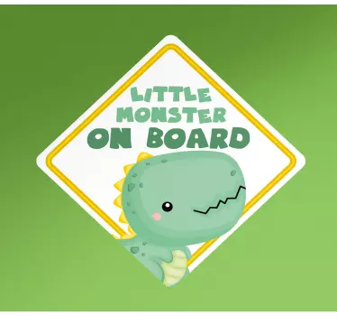 Baby on board aufkleber süßes dino-schild - TenStickers