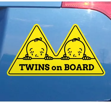 Baby on board aufkleber vorsicht zwillinge an bord - TenStickers