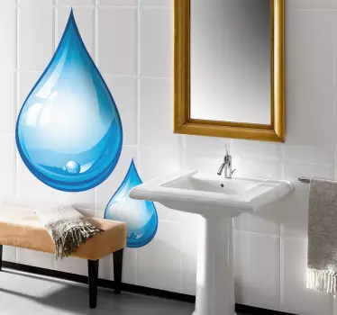 Großer Wassertropfen Wandtattoo Badezimmer - TenStickers