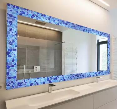 Blauer Mosaikrahmen Spiegel Aufkleber - TenStickers