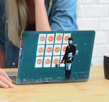 Banksy Smileys Notebook Aufkleber - TenStickers