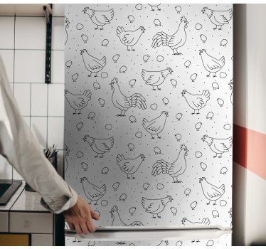 Folie Kühlschrank henne muster-overlay - TenStickers