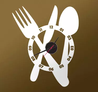 Wandtattoo Uhr Besteck - TenStickers