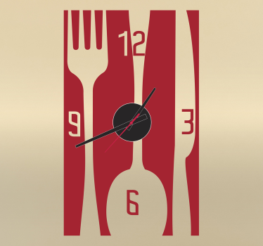 Besteck Uhr Sticker - TenStickers