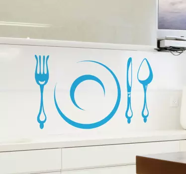 Besteck und Teller Aufkleber - TenStickers