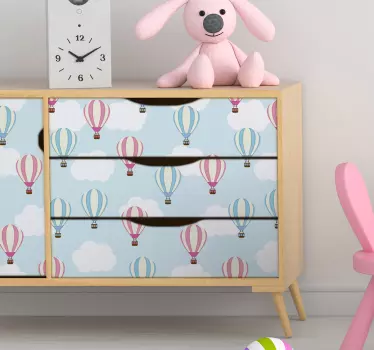 Blaue und rosa ballons wandaufkleber - TenStickers