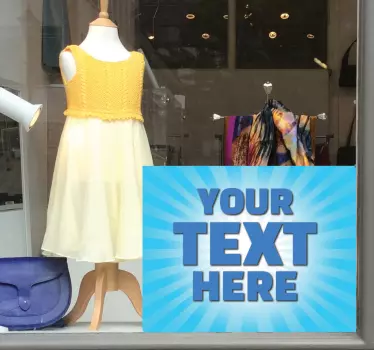 Blaues Textfeld Aufkleber - TenStickers