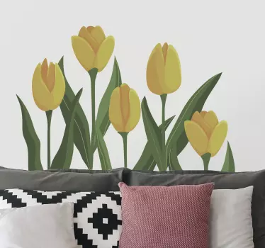 Blume Aufkleber 5 gelbe tulpen - TenStickers