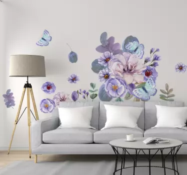 Blume Aufkleber Aquarellblumen Set - TenStickers
