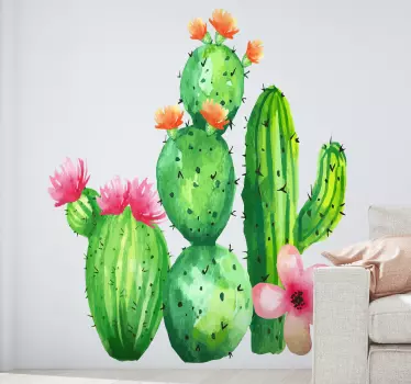 Blume Aufkleber Blühender großer kaktus - TenStickers