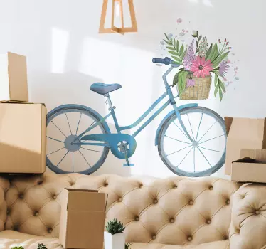 Blumen Aufkleber Frühlings Fahrrad - TenStickers