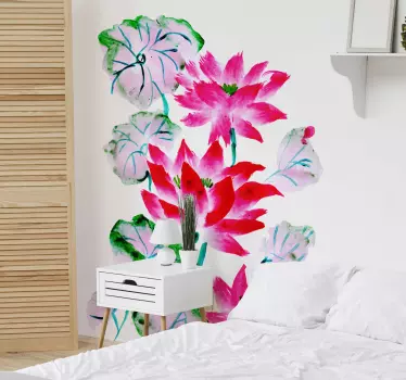 Blume Aufkleber Lotus wächst und bunt - TenStickers