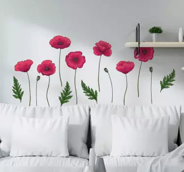 Blume Aufkleber Satz mohnblumen - TenStickers
