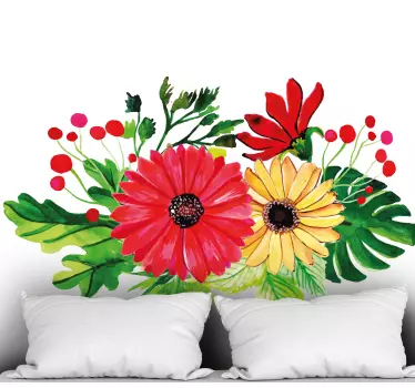 Blume Aufkleber Verschiedene farbe von sonnenblumen - TenStickers