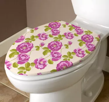 Blumen Aufkleber WC - TenStickers