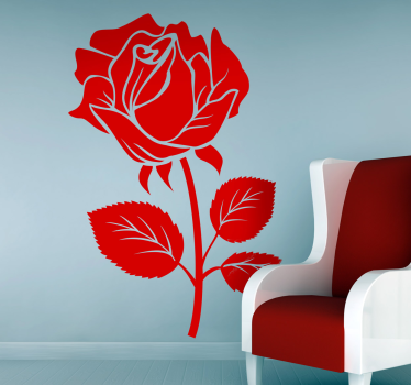 Wandtattoo Schlafzimmer einzelne Rose - TenStickers