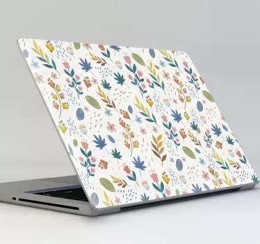 Blumenmuster laptop aufkleber - TenStickers