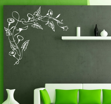 Blumenranke Wandtattoo für die Ecke - TenStickers