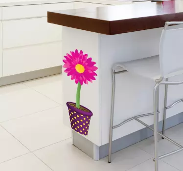 Blumentopf Sonnenblume Aufkleber - TenStickers