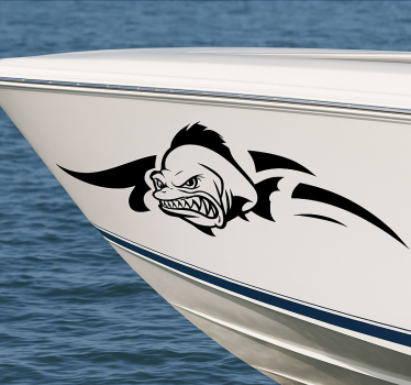 Bootsaufkleber wütender piranha - TenStickers