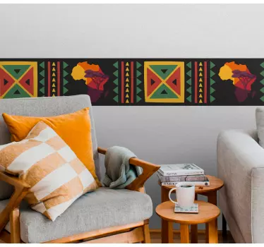 Bordüre selbstklebend afrikanische tribal-muster - TenStickers