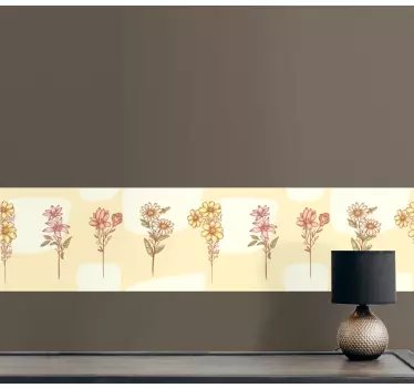 Bordüre selbstklebend blumenpflanzen arrangement - TenStickers