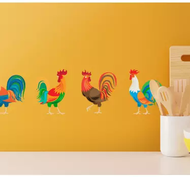 Bordüre selbstklebend buntes hühnerdisplay - TenStickers
