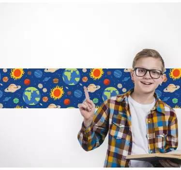 Bordüre selbstklebend buntes planetarisches muster - TenStickers
