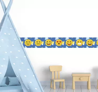 Bordüre selbstklebend emoji ausdrucks bordüre - TenStickers