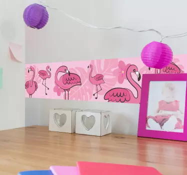 Wandtattoo Ornament Flamingo Ornament Pink - TenStickers