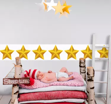 Bordüre selbstklebend goldenes sternendesign - TenStickers