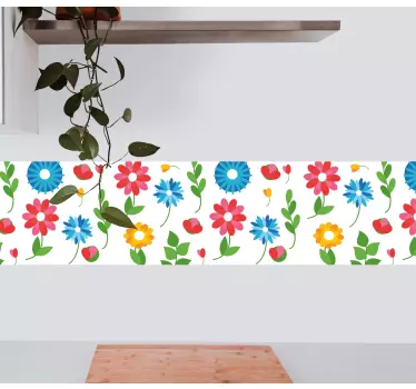 Bordüre selbstklebend lebhafte blumenkomposition - TenStickers