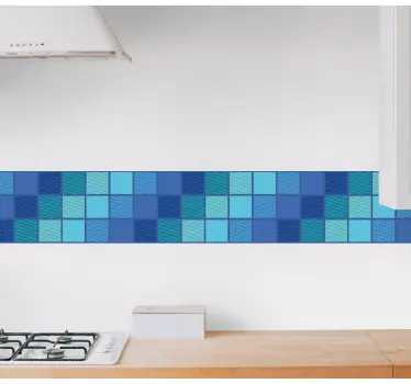 Bordüre selbstklebend mit blauem geometrischen muster - TenStickers