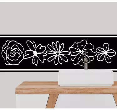 Bordüre selbstklebend mit blumenmotiv - TenStickers