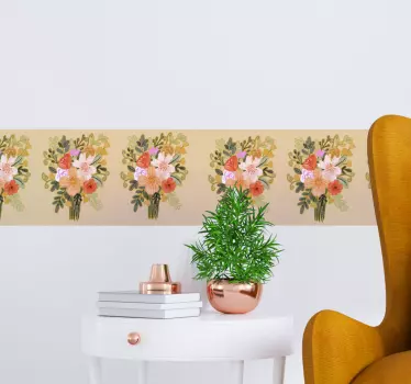 Bordüre selbstklebend mit blumenmuster - TenStickers