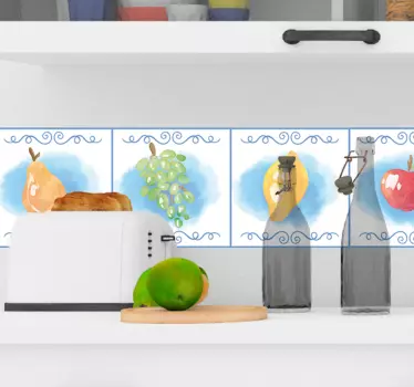 Bordüre selbstklebend mit lebendigem obstmotiv - TenStickers